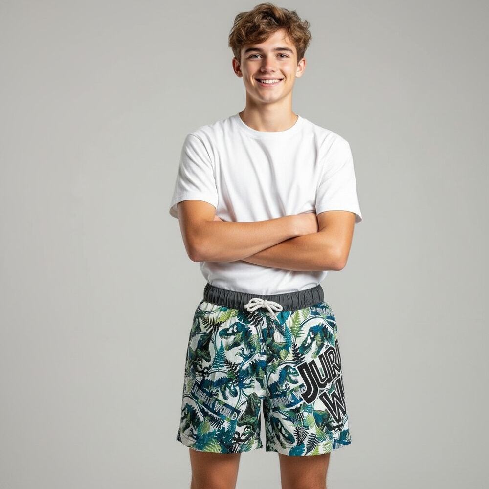 Boy’s Vanilla Underground Universal Jurassic World Dinosaur Swim Trunks Size 7